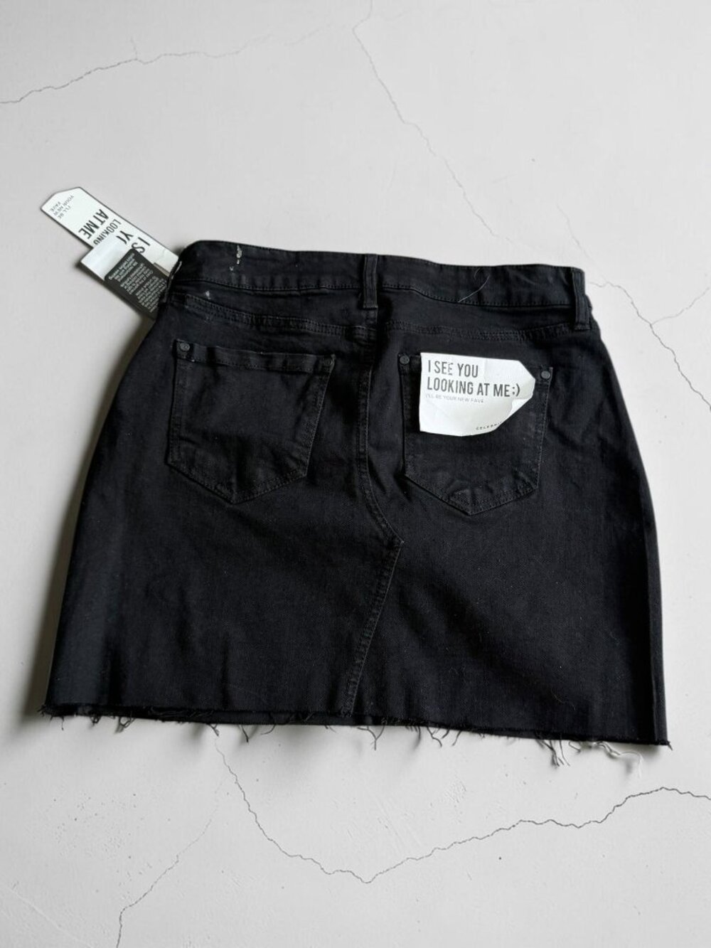 CELEBRITY PINK Black Denim Skirt Size US 27 NEW NWT